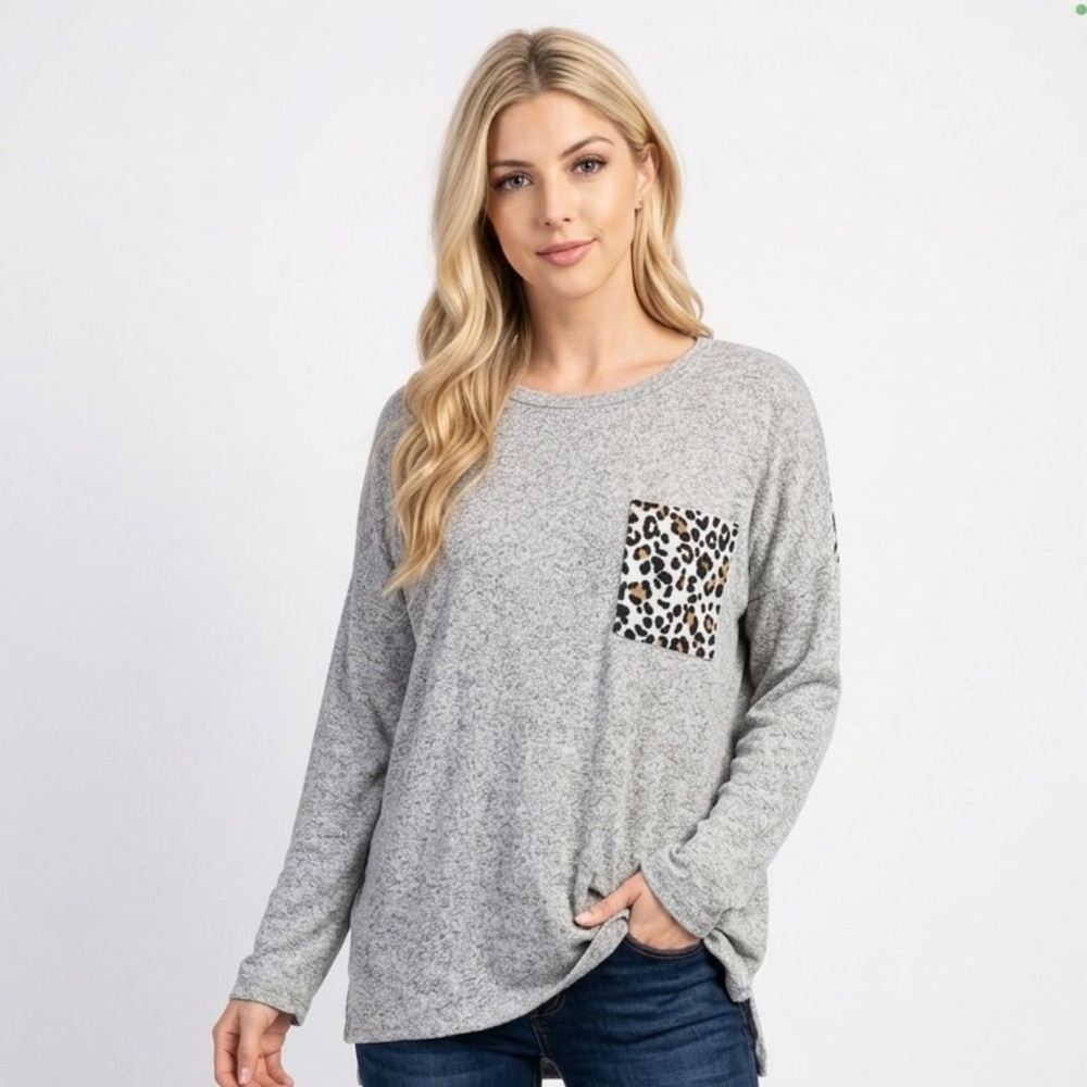 Haptics cozy leopard print sweater size 2XL